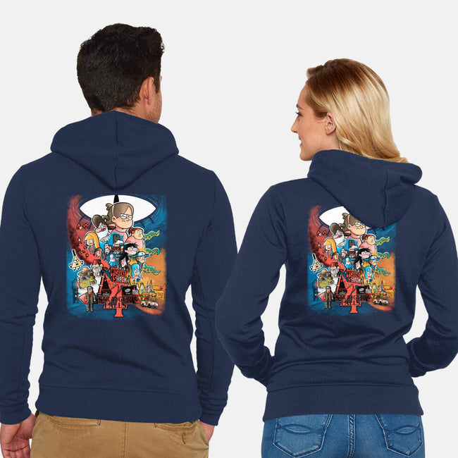 Stranger Falls 4-unisex zip-up sweatshirt-trheewood