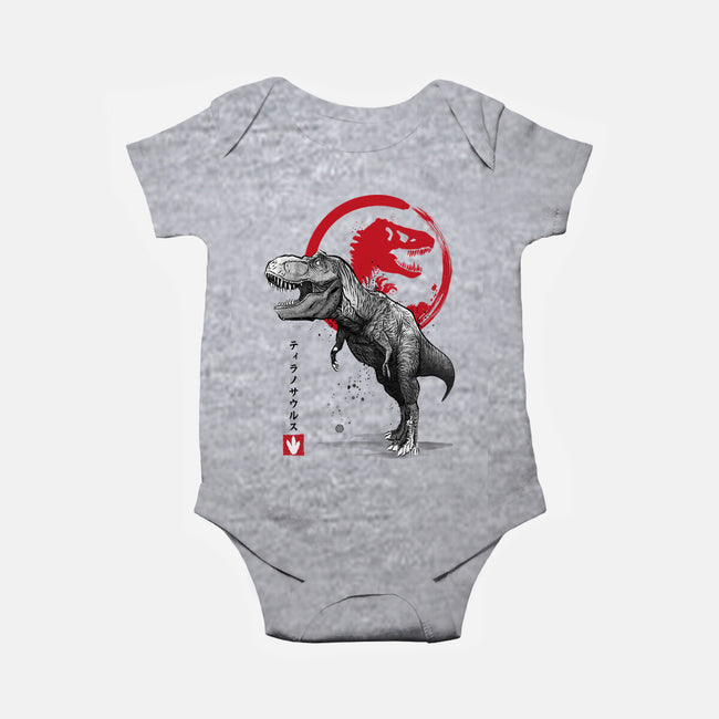 Tyrannosaurus Sumi-E-baby basic onesie-DrMonekers