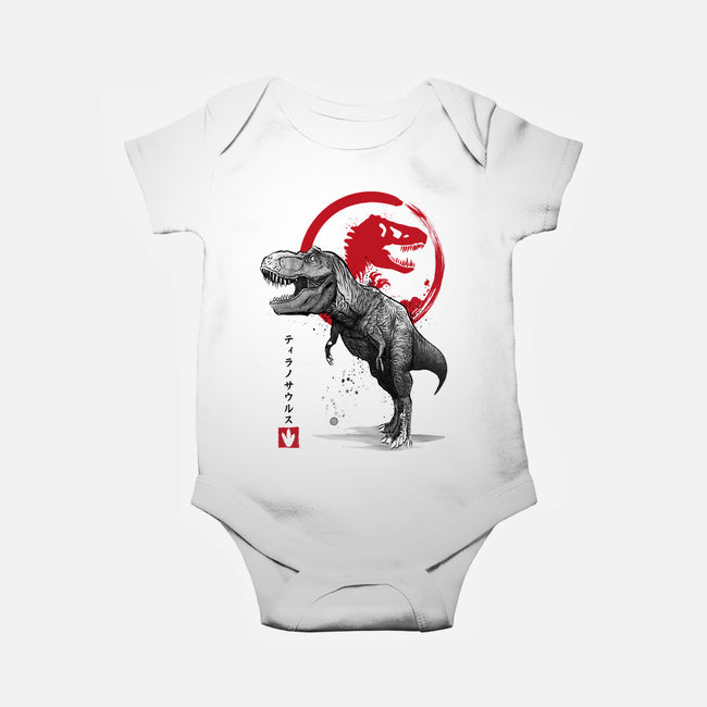 Tyrannosaurus Sumi-E-baby basic onesie-DrMonekers