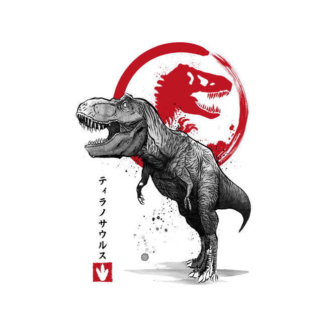 Tyrannosaurus Sumi-E-womens v-neck tee-DrMonekers