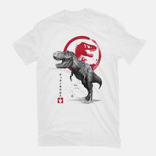 Tyrannosaurus Sumi-E-womens basic tee-DrMonekers