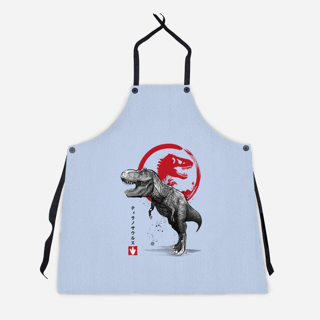 Tyrannosaurus Sumi-E-unisex kitchen apron-DrMonekers
