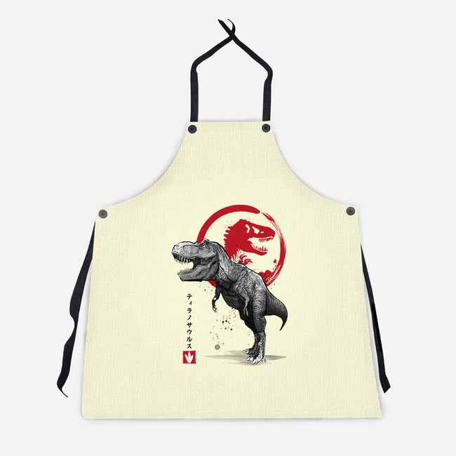 Tyrannosaurus Sumi-E-unisex kitchen apron-DrMonekers