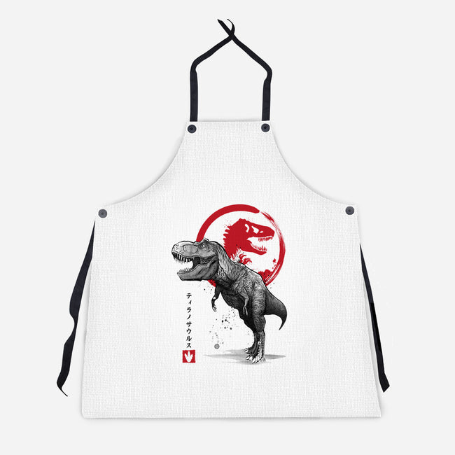 Tyrannosaurus Sumi-E-unisex kitchen apron-DrMonekers