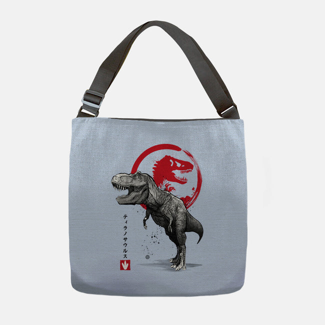 Tyrannosaurus Sumi-E-none adjustable tote bag-DrMonekers