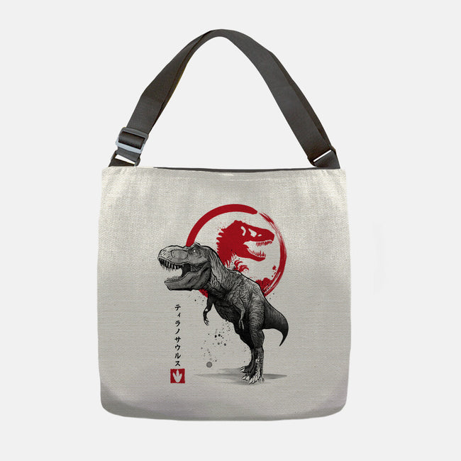 Tyrannosaurus Sumi-E-none adjustable tote bag-DrMonekers