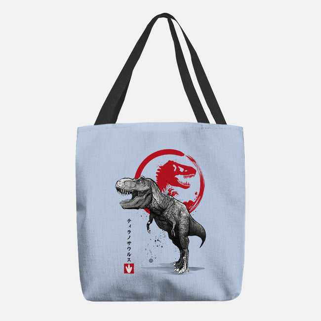 Tyrannosaurus Sumi-E-none basic tote bag-DrMonekers