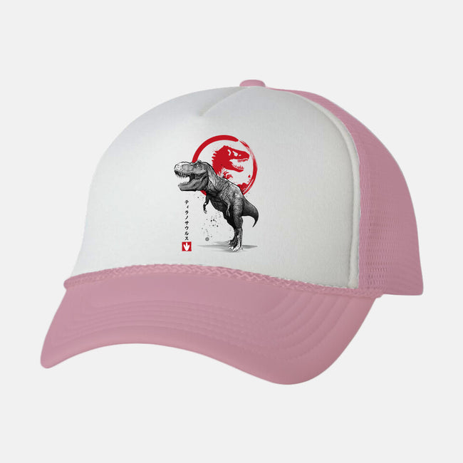 Tyrannosaurus Sumi-E-unisex trucker hat-DrMonekers