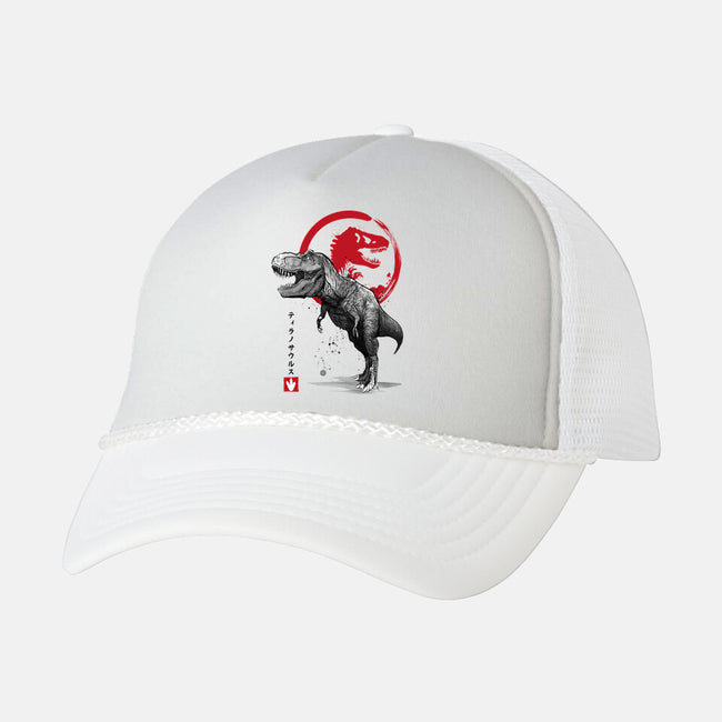 Tyrannosaurus Sumi-E-unisex trucker hat-DrMonekers