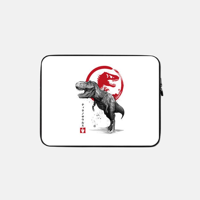 Tyrannosaurus Sumi-E-none zippered laptop sleeve-DrMonekers