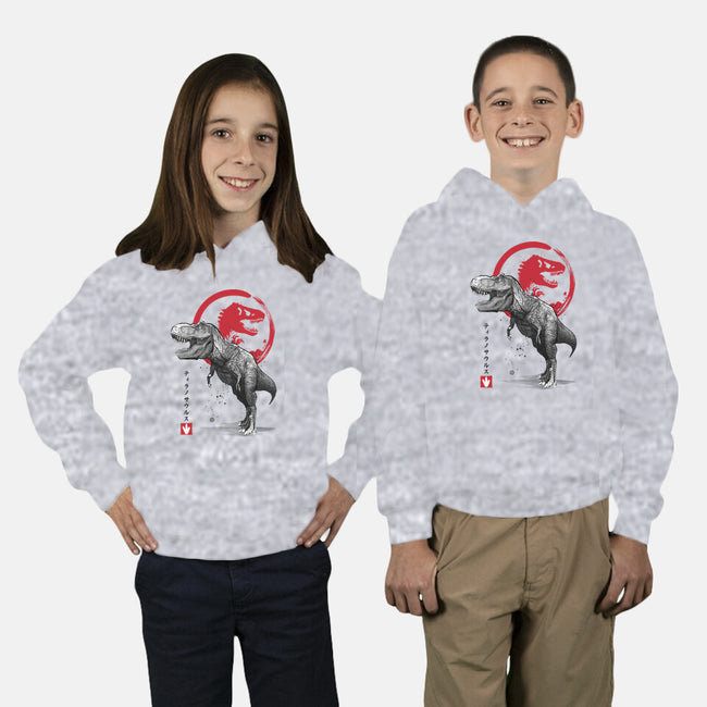 Tyrannosaurus Sumi-E-youth pullover sweatshirt-DrMonekers