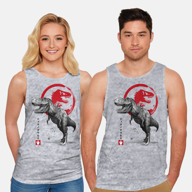 Tyrannosaurus Sumi-E-unisex basic tank-DrMonekers