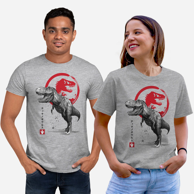 Tyrannosaurus Sumi-E-unisex basic tee-DrMonekers