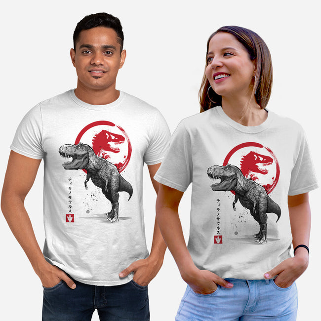 Tyrannosaurus Sumi-E-unisex basic tee-DrMonekers