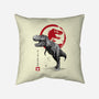Tyrannosaurus Sumi-E-none removable cover w insert throw pillow-DrMonekers