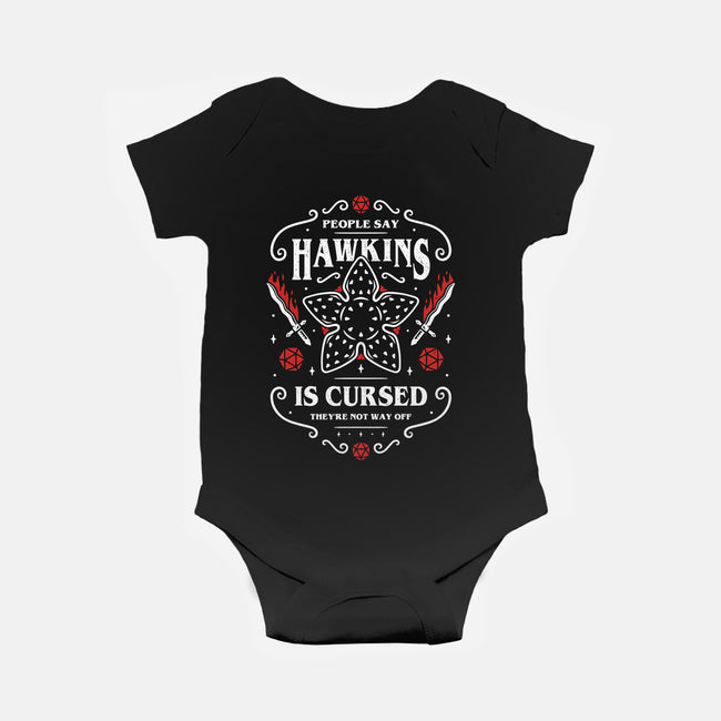 Hawkins Is Cursed-baby basic onesie-Alundrart