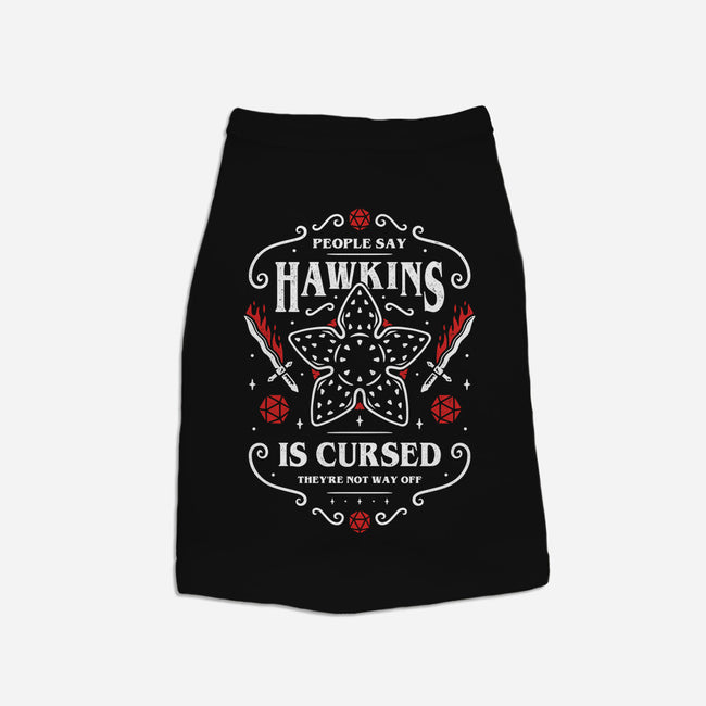 Hawkins Is Cursed-dog basic pet tank-Alundrart