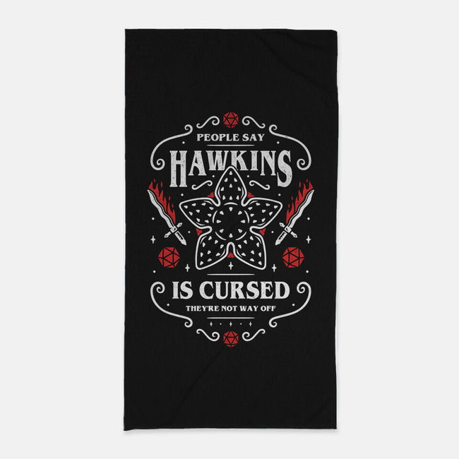 Hawkins Is Cursed-none beach towel-Alundrart