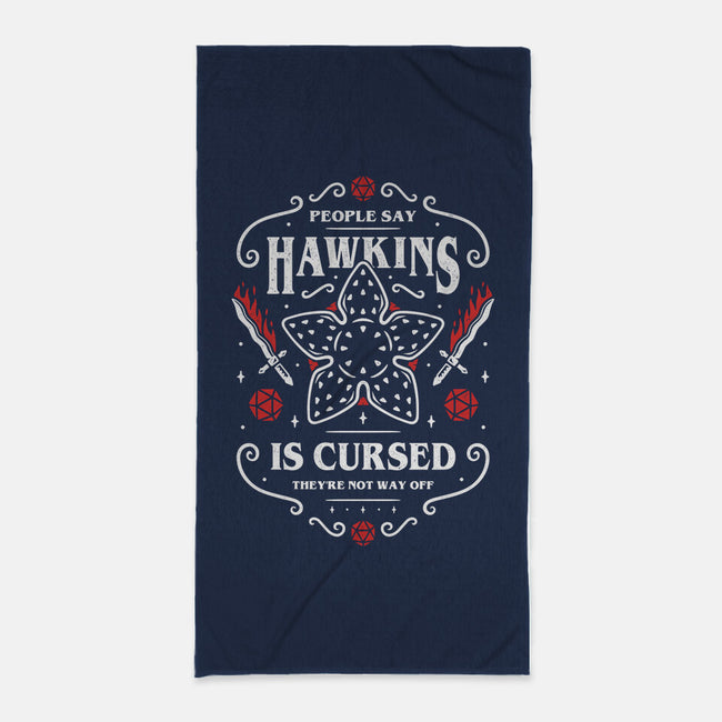 Hawkins Is Cursed-none beach towel-Alundrart