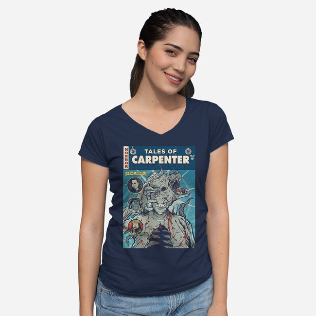 Tales Of Carpenter-womens v-neck tee-Green Devil