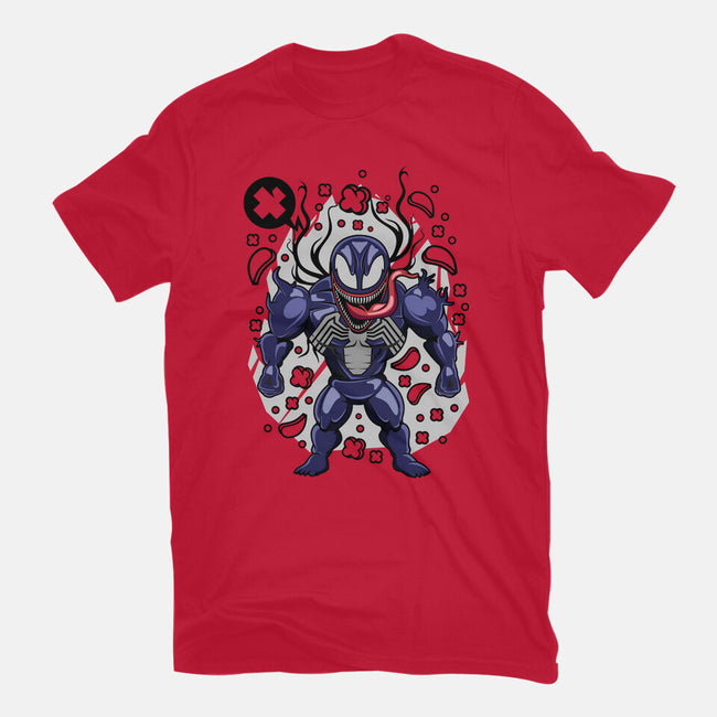 Cartoon Symbiote-womens fitted tee-ElMattew