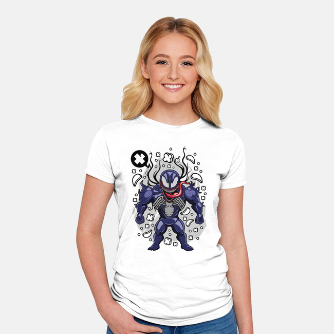 Cartoon Symbiote-womens fitted tee-ElMattew