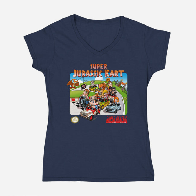 Jurassic Kart-womens v-neck tee-daobiwan