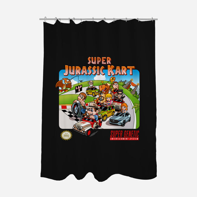 Jurassic Kart-none polyester shower curtain-daobiwan
