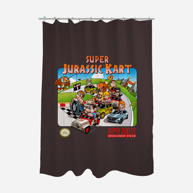Jurassic Kart-none polyester shower curtain-daobiwan