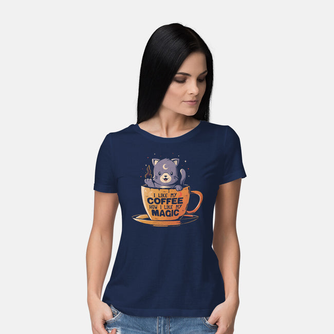 Black Coffee Black Magic-womens basic tee-eduely