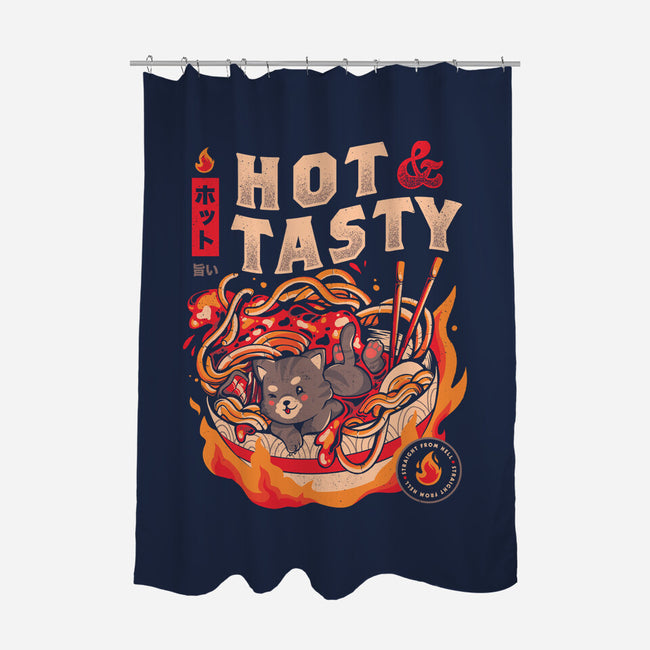 Cats And Noodles-none polyester shower curtain-eduely