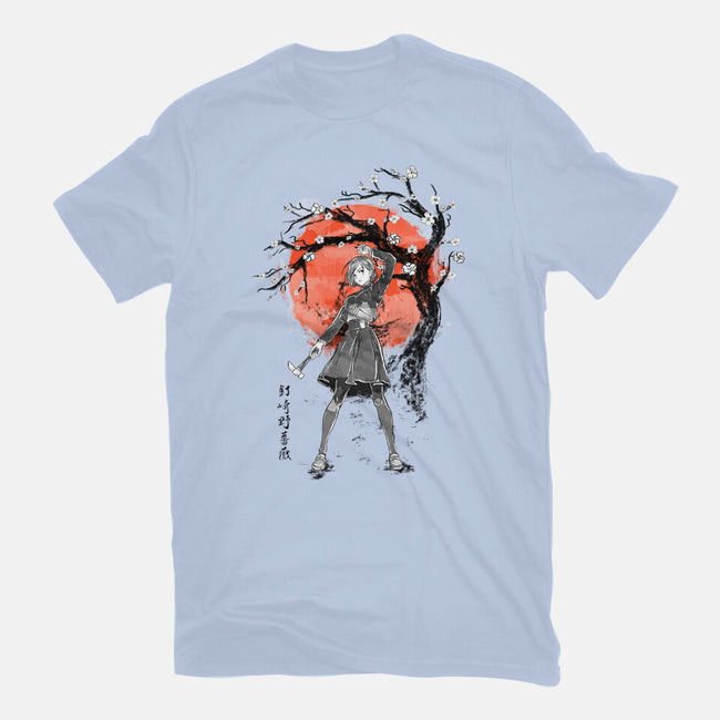 Nobara At Sakura Tree-womens basic tee-IKILO