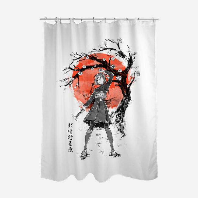 Nobara At Sakura Tree-none polyester shower curtain-IKILO