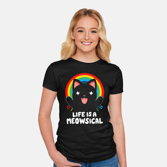 Meowsical-womens fitted tee-Vallina84