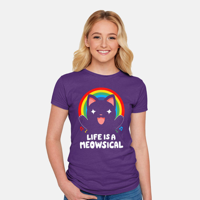 Meowsical-womens fitted tee-Vallina84