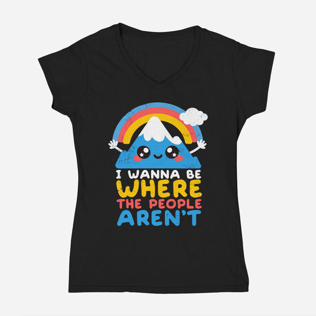 Where The People Aren't-womens v-neck tee-NemiMakeit
