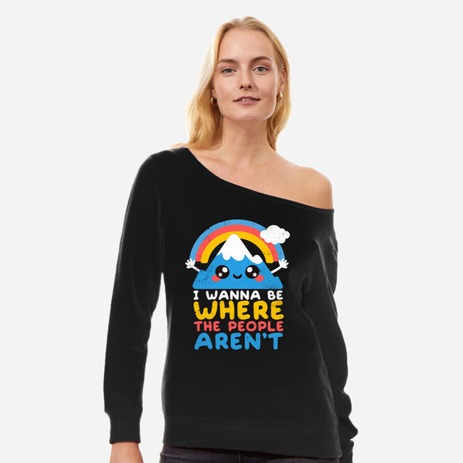Where The People Aren't-womens off shoulder sweatshirt-NemiMakeit