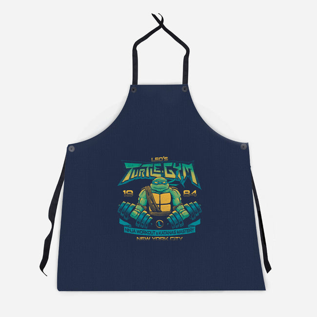 Leo's Gym-unisex kitchen apron-teesgeex