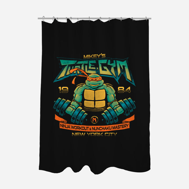 Mikey's Gym-none polyester shower curtain-teesgeex