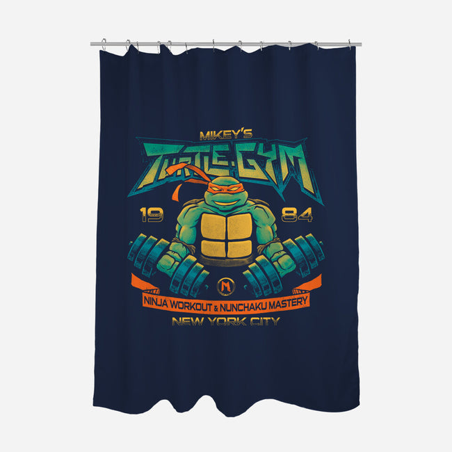 Mikey's Gym-none polyester shower curtain-teesgeex