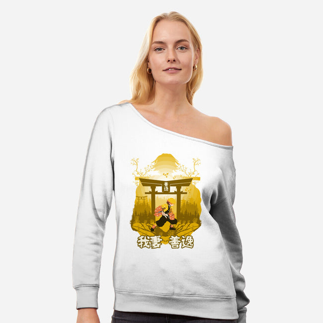 Don't Take The Easy Way Out-womens off shoulder sweatshirt-mystic_potlot