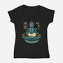 Cat Meditation-womens v-neck tee-tobefonseca