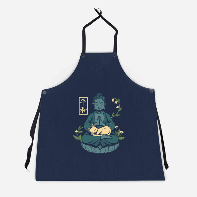 Cat Meditation-unisex kitchen apron-tobefonseca