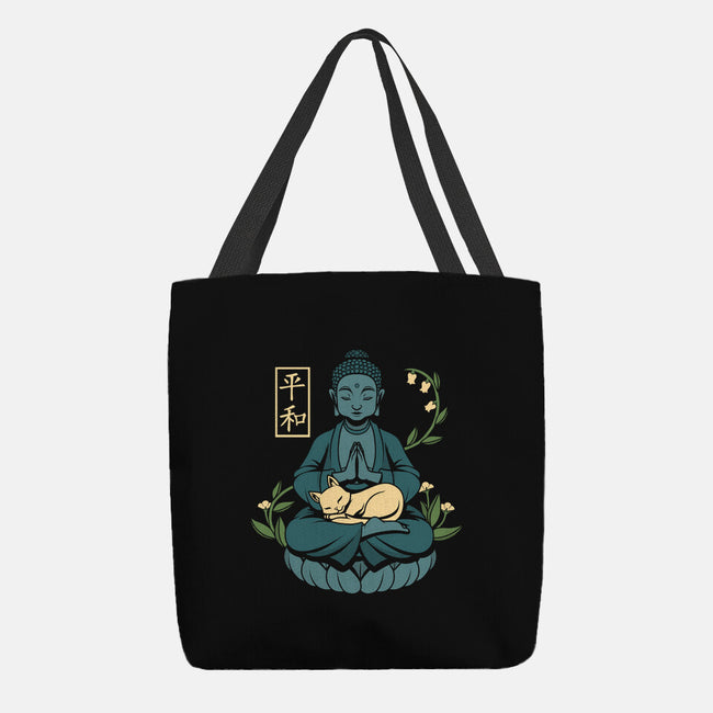 Cat Meditation-none basic tote bag-tobefonseca