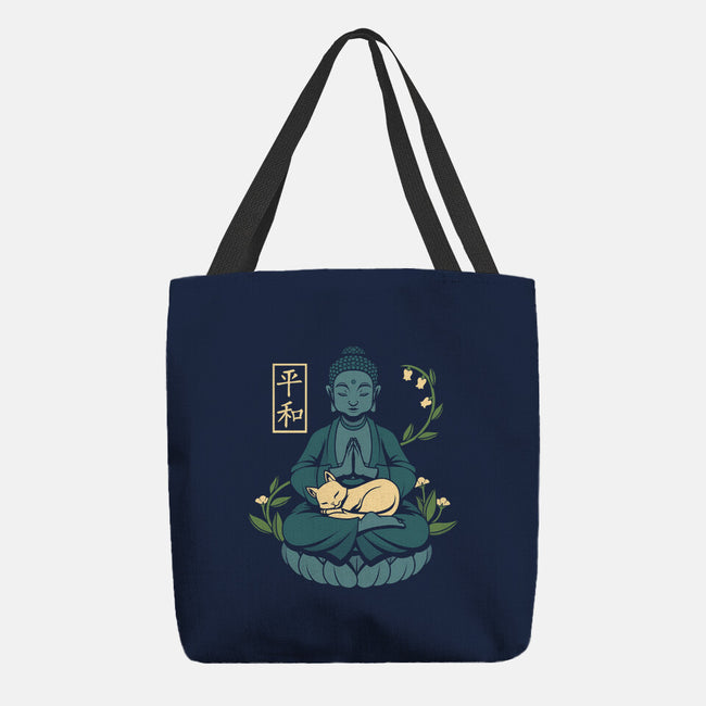 Cat Meditation-none basic tote bag-tobefonseca