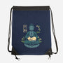 Cat Meditation-none drawstring bag-tobefonseca
