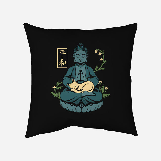 Cat Meditation-none removable cover w insert throw pillow-tobefonseca