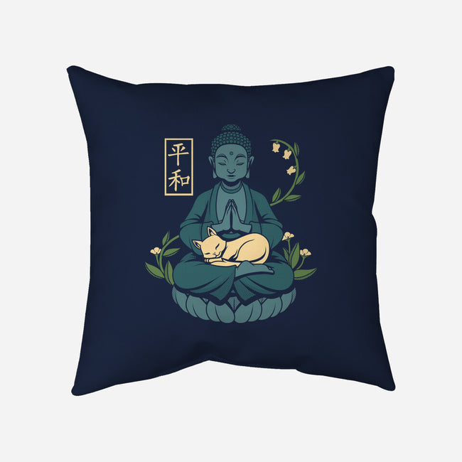 Cat Meditation-none removable cover throw pillow-tobefonseca