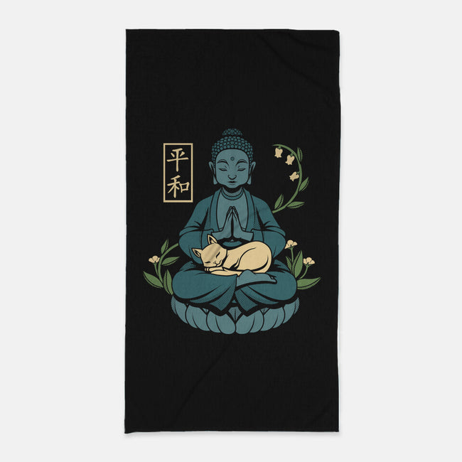 Cat Meditation-none beach towel-tobefonseca