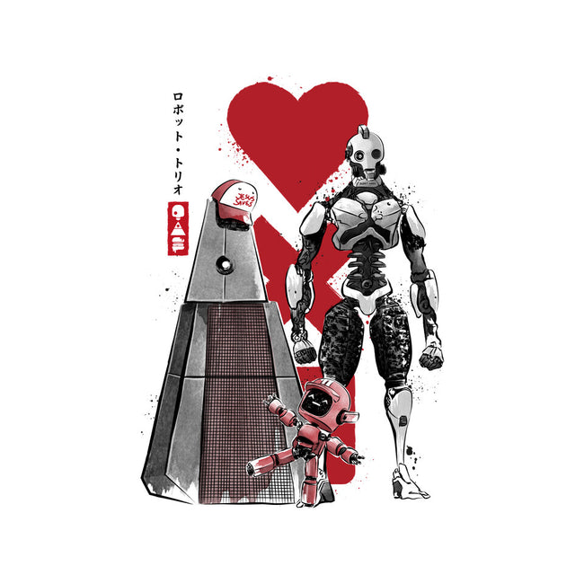 Three Robots Sumi-E-womens basic tee-DrMonekers